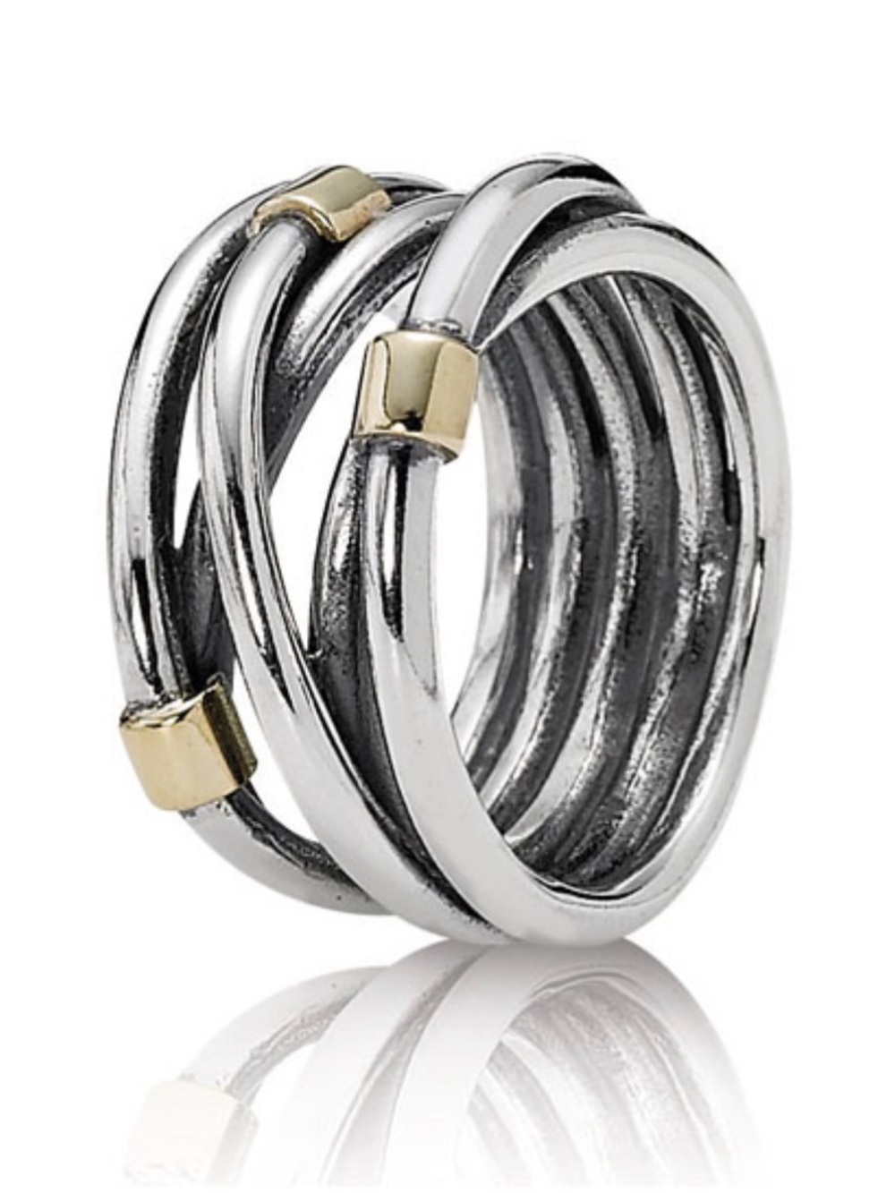 Pandora Two-Tone Rope Wrap Ring